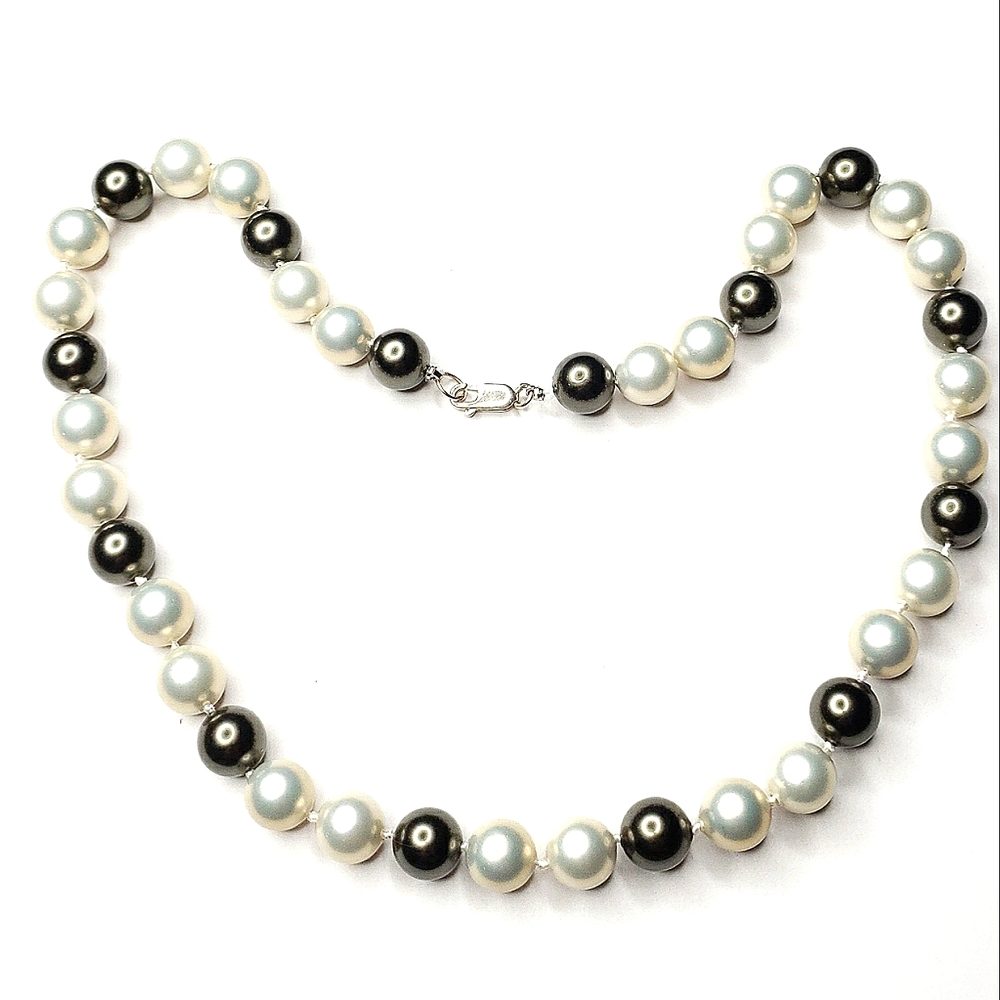 ☆silver large Majorca Pearl necklace
